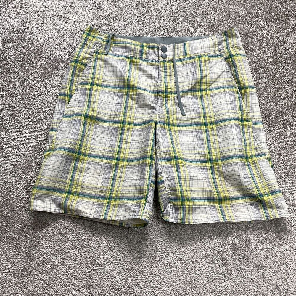 Columbia Omni Shade Plaid Shorts Mens Multicolor Drawstring Active Outdoor 38x10